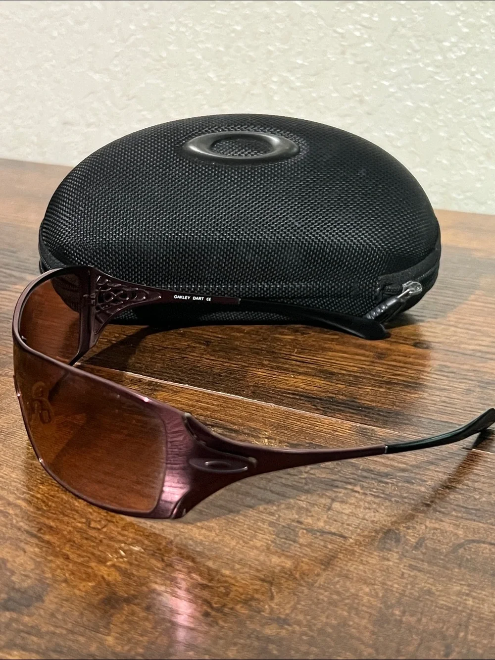 Oakley Brown Shield Sunglasses with Black Hard Case